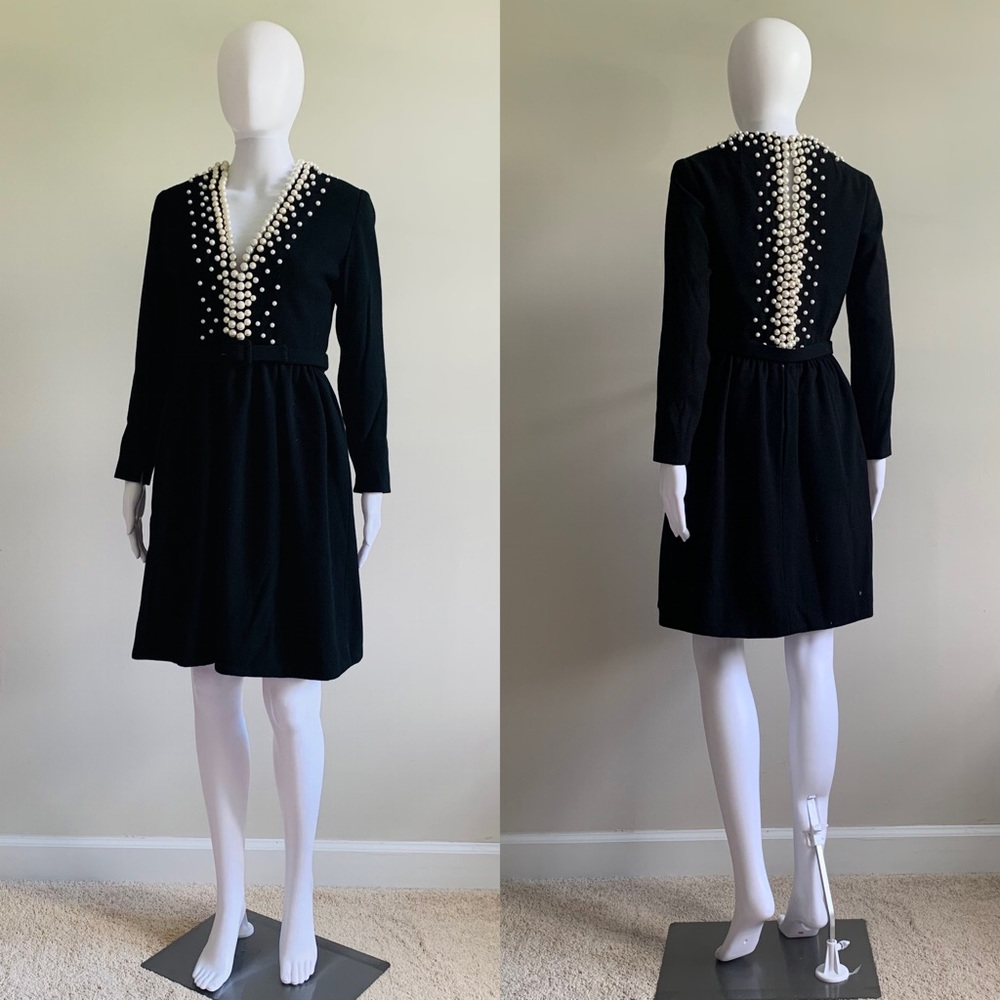 Donald Brooks Vintage Cocktail Dress 1960'S Pearl Embellished Detailing